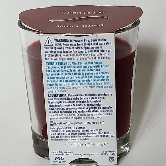 FEBREZE Fresh Twist Cranberry Candle BNIP Limited Edition Two Wick Candle 178g - Picture 4 of 5